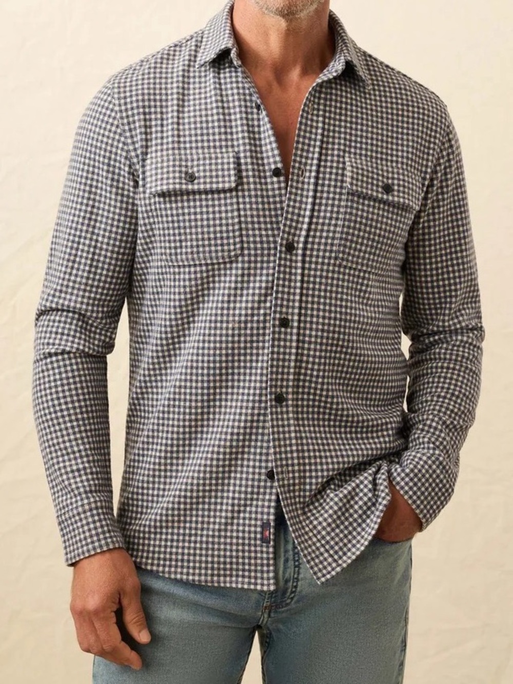Faherty Legend Sweater Shirt Men's XL - Encinitas Gingham